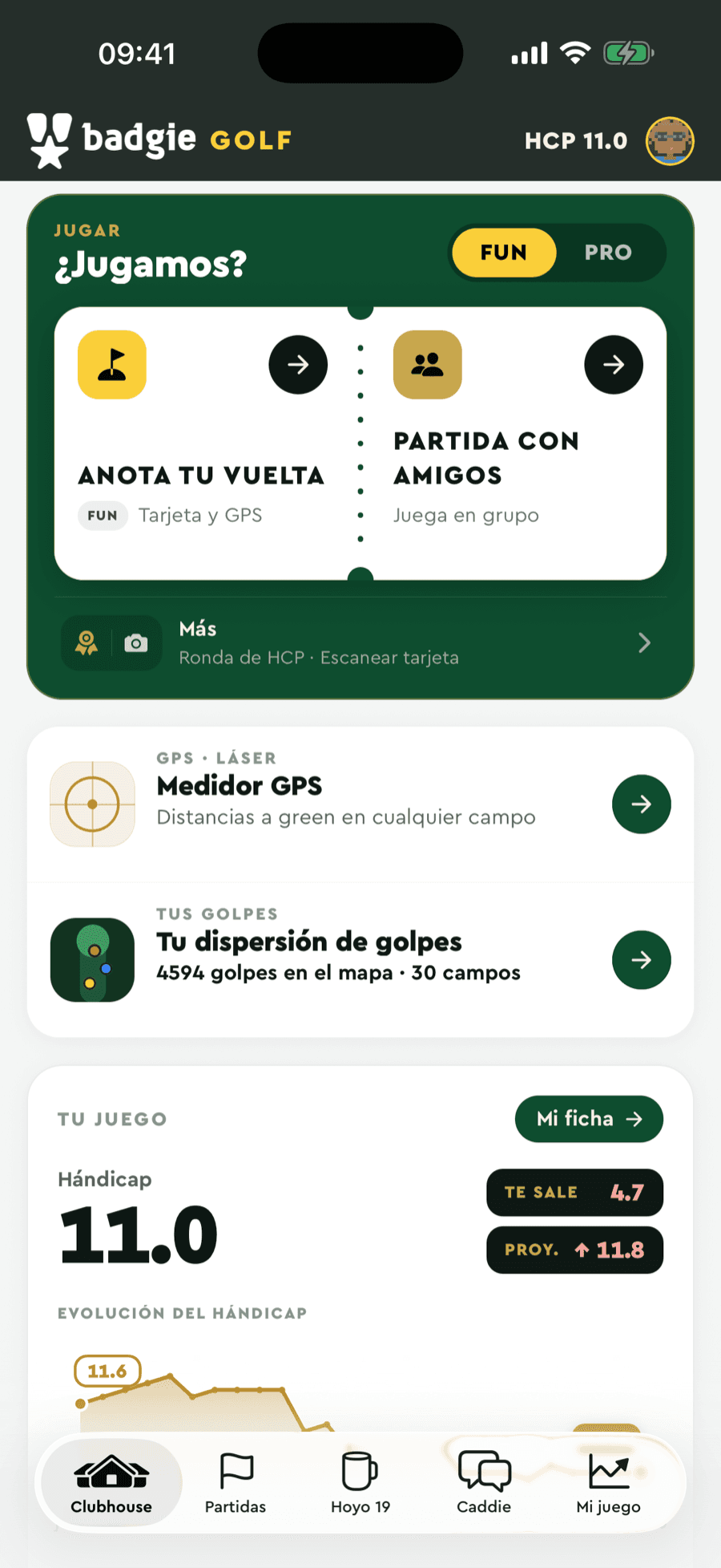 Clubhouse da Badgie Golf: anota a tua volta ou monta uma partida com amigos