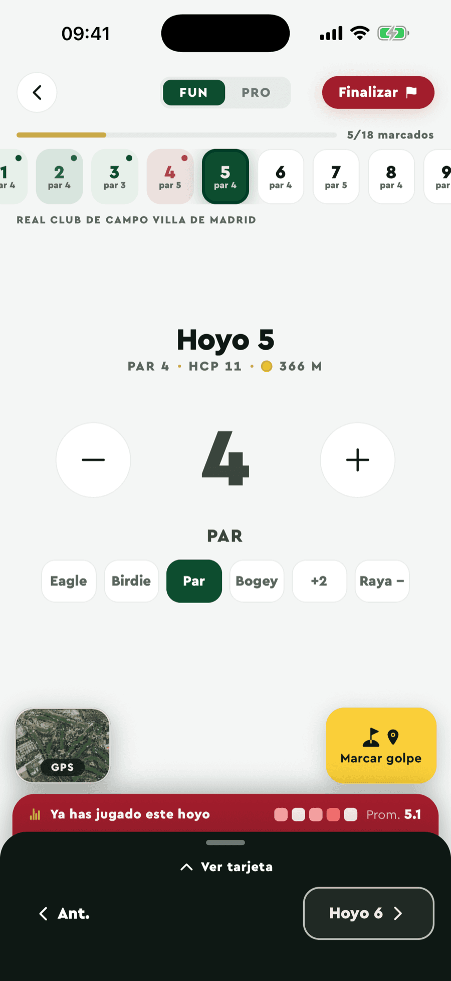 Tarjeta de jugador de Badgie Golf lista para compartir